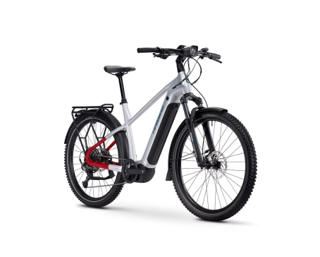 Vélo électrique trekking Homme TREKKING 7 HIGH Gris/Rouge