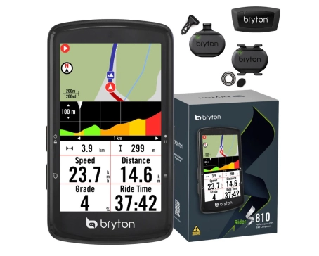Compteur GPS de vélo RIDER S810 T (AVEC CAPTEURS) Noir