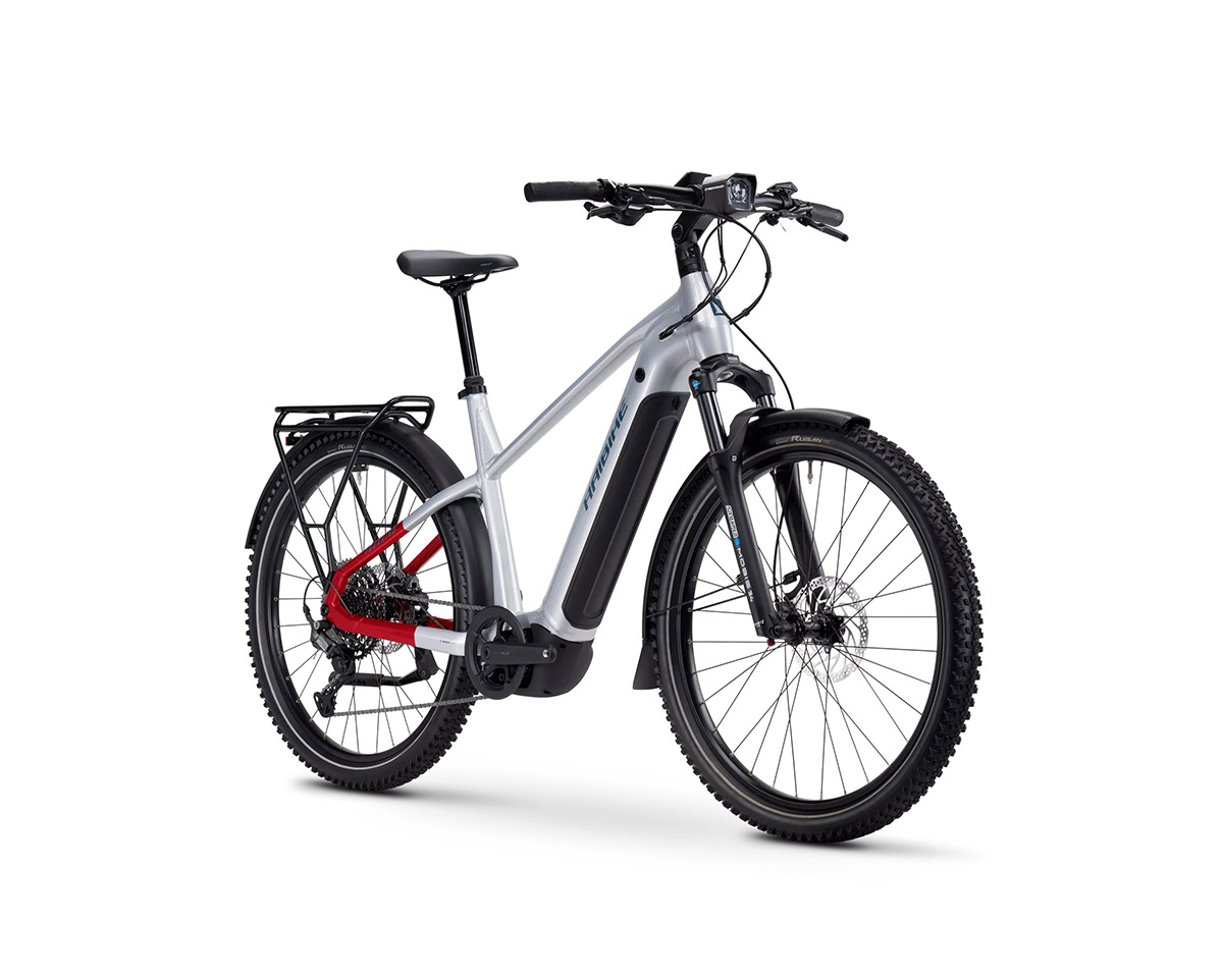 Vélo électrique trekking Homme TREKKING 7 HIGH Gris/Rouge