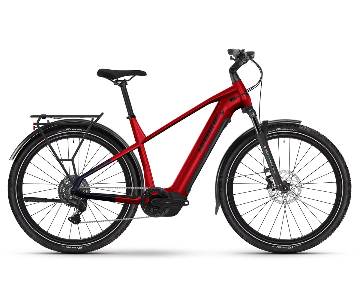 Vélo électrique trekking Homme TREKKING 7 HIGH Rouge/Bleu
