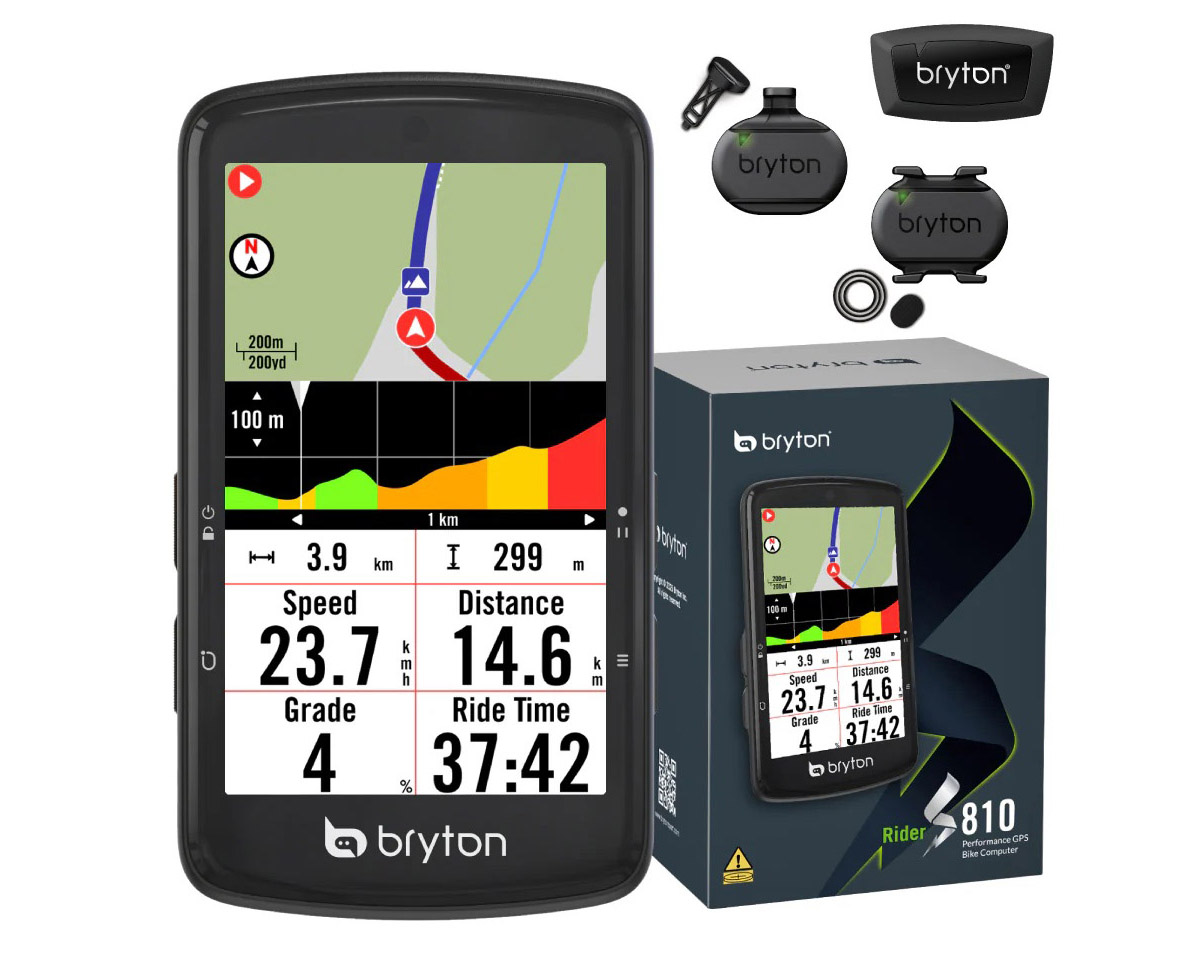 Compteur GPS de vélo RIDER S810 T (AVEC CAPTEURS) Noir